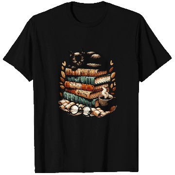 Discover Sleepy Cat Book Lover T-Shirts
