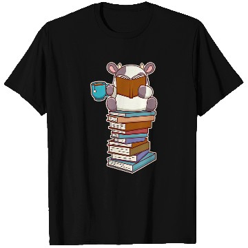 Discover Cute Kawaii Cow Reading A Book T-Shirts