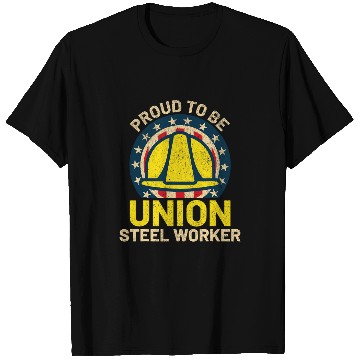 Discover Steel Worker Union Construction Labor Union Worker USA Men 1 T-Shirts