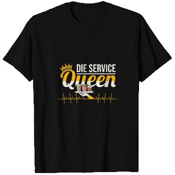 Discover Waitress Service Saying Heartbeat Operation Servicekraft T-Shirts