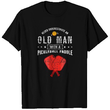 Discover Mens Distressed Pickleball Paddle Retired Grandpa T-Shirts