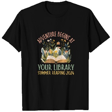 Discover Summer Reading Program 2024 Adventure Begins at Your Library T-Shirts