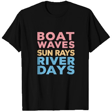 Discover Boat Waves sun rays river days boating outdoors T-Shirts