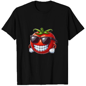 Discover Cool Tomato Sunglasses Red Cartoon T-Shirts