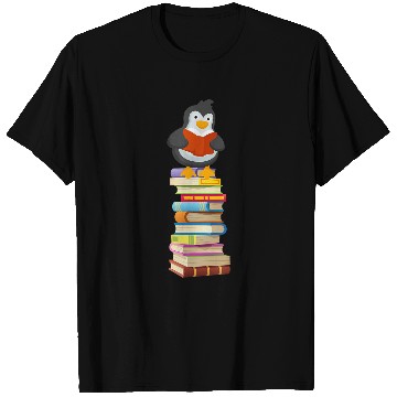 Discover Cute Penguin Reading Mens Womens Tops Book Lovers T-Shirts