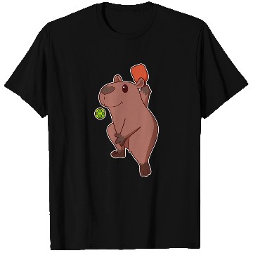Discover Cute Kawaii capybaras Playing Pickleball T-Shirts