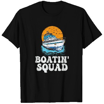 Discover Motorboating Crew Pontoon Boatin Squad Lake Life Boat Parade T-Shirts