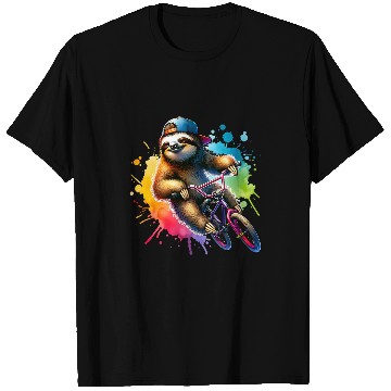 Discover Sloth Riding BMX Bike Cool Funny Lazy Design T-Shirts