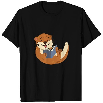 Discover Otter Reading a Book T-Shirts