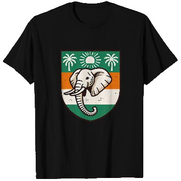 Discover Ivory Coast Ivorian Elephant Flag Wear T-Shirts