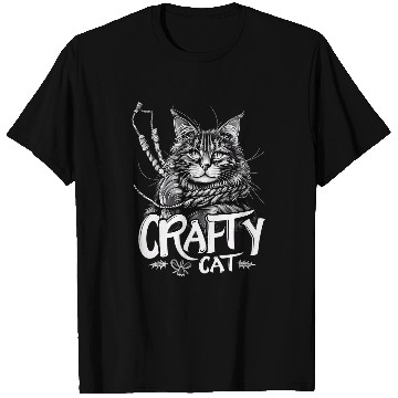 Discover Crafty Cat Graphic Maine Coon with Rope Design T-Shirts