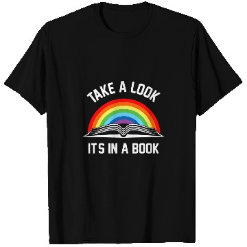 Discover Take A Look Its A Book Retro Rainbow Reading Bookworm T-Shirts