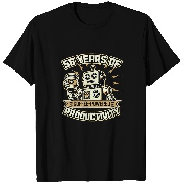 Discover 56 Years of CoffeePowered Productivity 56th Anniversary T-Shirts