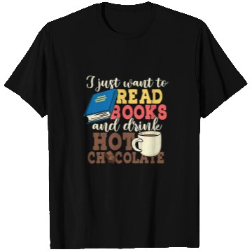 Discover Book Reading Gif Read Books Drink Hot Chocolate 2 T-Shirts