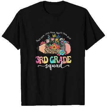 Discover 3rd Grade Squad Pencil Wildflower First Day Of School T-Shirts