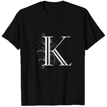 Discover Ornate Vine Monogram K Refined Style T-Shirts