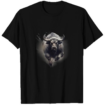 Discover Buffalo Splash Motif Drawing Animal Print Bison Wildlife T-Shirts