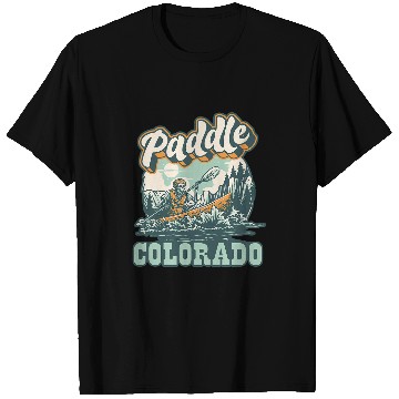 Discover Paddle Colorado Skeletons Kayak Paddle Boat Whitewater Retro T-Shirts