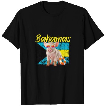Discover Bahamas Swimming Pig Summer Vacation Beach Souvenir T-Shirts