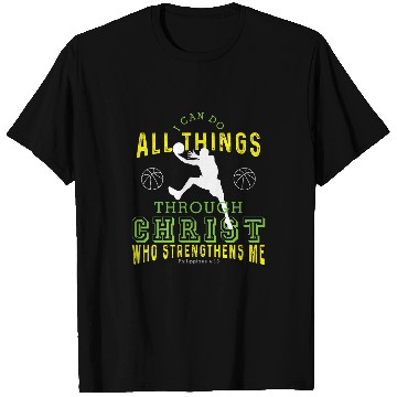 Discover Basketball Funny Strength Religious Player Sport Game T-Shirts