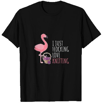 Discover Pink Flamingo Knitting Wool Hobby Knitting Basket T-Shirts