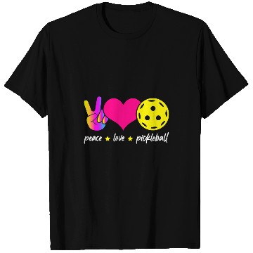 Discover Peace Love Pickleball Peace and Love Pickleball Player T-Shirts
