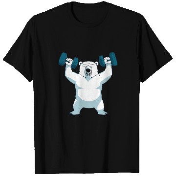 Discover Polar Bear dumbbell weightlifting Gym And Polar Bear Lovers 1 T-Shirts