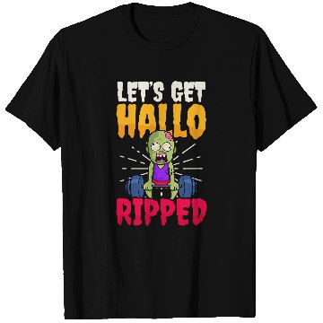 Discover Get Hallo Ripped Design Halloween Weightlifting T-Shirts