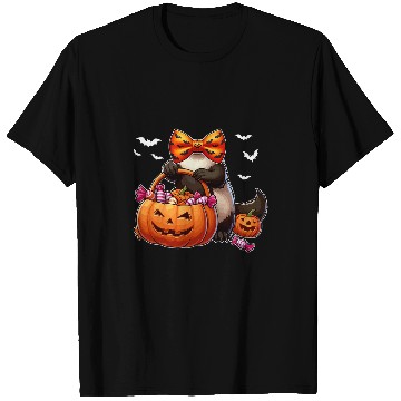 Discover Halloween Costume Cosplay Ferret Bow Tie Carved Pumpkin T-Shirts