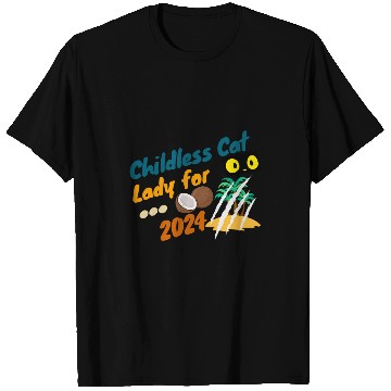 Discover Funny The Childless Cat Lady with Coconut T-Shirts