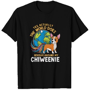 Discover Funny The World Does Revolve Around My Chiweenie T-Shirts