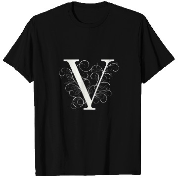 Discover Elegant Flourished V Classic Monogram Design T-Shirts