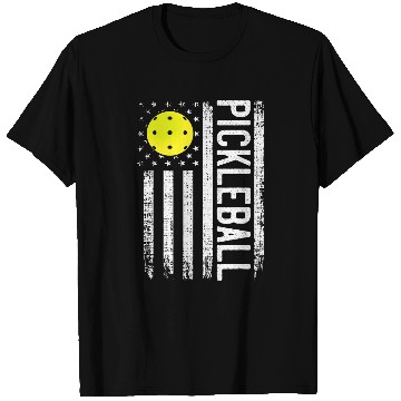 Discover Pickleball American Flag Funny Pickleball Player T-Shirts