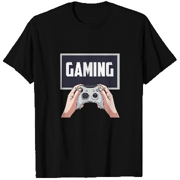 Discover Gaming Drawing of Monitor and Video Game Controller T-Shirts