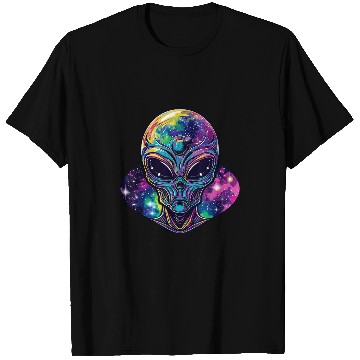 Discover Alien Head Ufo psychedelicss Alien Galaxy Trippy Space T-Shirts