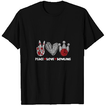 Discover Peace Love Bowling Sublimation T-Shirts
