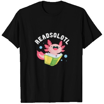 Discover Readsolotl Axolotls Reading Fish Lizard Book 3 T-Shirts