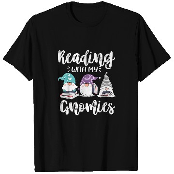 Discover Reading With My Gnomies Funny Gnomes Book Lover Nerd T-Shirts