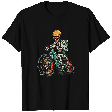 Discover Spooky Skeletons BMX with a Graffiti Twist for Halloween T-Shirts