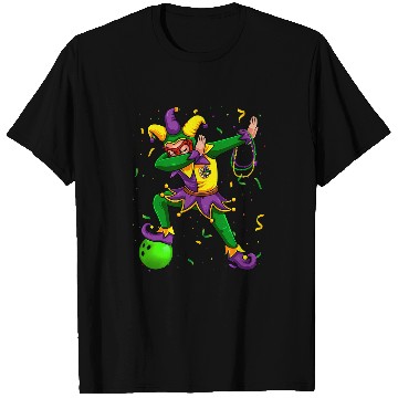 Discover Dabbingss Jester Bowling Ball Mardi Gras Fat Tuesday Parade T-Shirts
