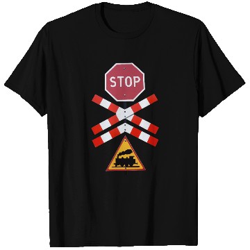 Discover Funny Railroad Enthusiast Train Stop Sign T-Shirts