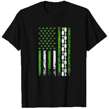 Discover American Sports Flag Athletic Bowling Pin Earth Day T-Shirts