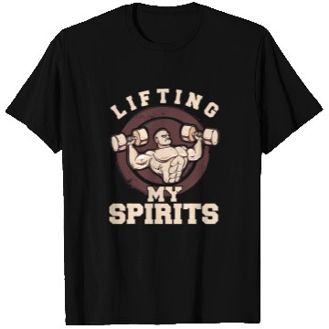 Discover Lifting My Spirits Funny Weightlifting Gym Meme T-Shirts