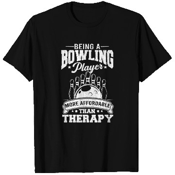 Discover Being A Bowling Player Is Therapy Funny Bowler Graphic T-Shirts