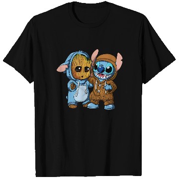 Discover Disney Groot and Stitch Friends Funny T-Shirts