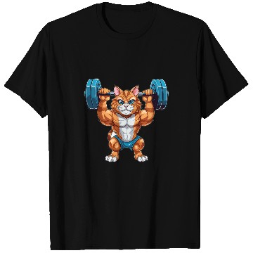 Discover Catlover Muscle Deadsslift Pumping Cat T-Shirts