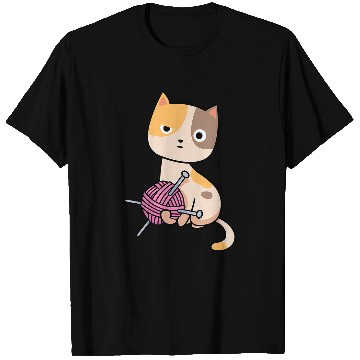 Discover Cute cat knitting wool T-Shirts