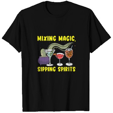 Discover Mixing Magic Sipping Spirits Barkeeper Bartender Halloween T-Shirts