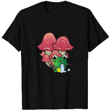 Discover Cute Frog And Mushroom House Toad Knitting Cottagecore T-Shirts