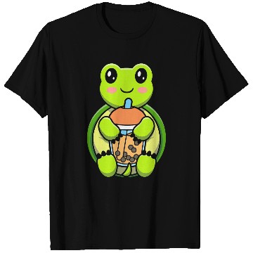 Discover Bubble Milk Tea Turtle Cute Turtle Drinking Boba Milk Tea 1 T-Shirts